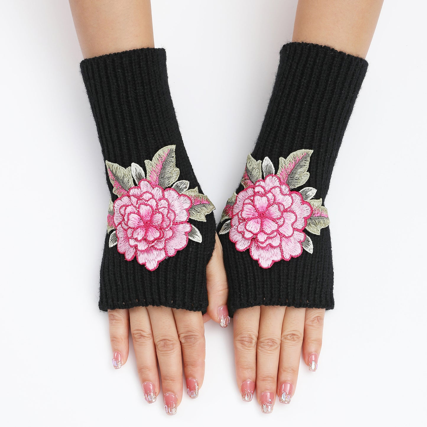 Women's Half Finger Fingerless Fashionable Warm Short Gloves