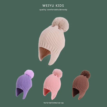 Children's Winter Hat Thermal Lei Knitted Woolen Kids' Headwear