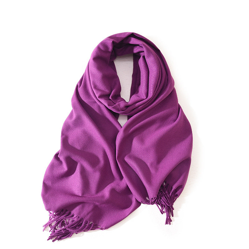 Women's Color Shawl High-grade Warm Korean Style Scarfs