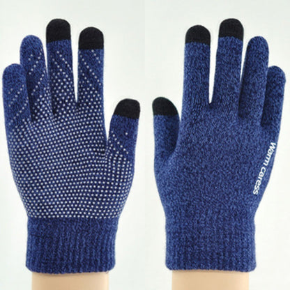 Men's Screen Winter Fleece-lined Thickened Warm Korean Gloves