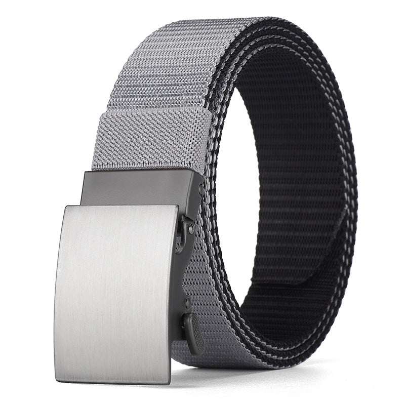 Men's Canvas Alloy Buckle Automatic Pant Business Outdoor Tactics Belts