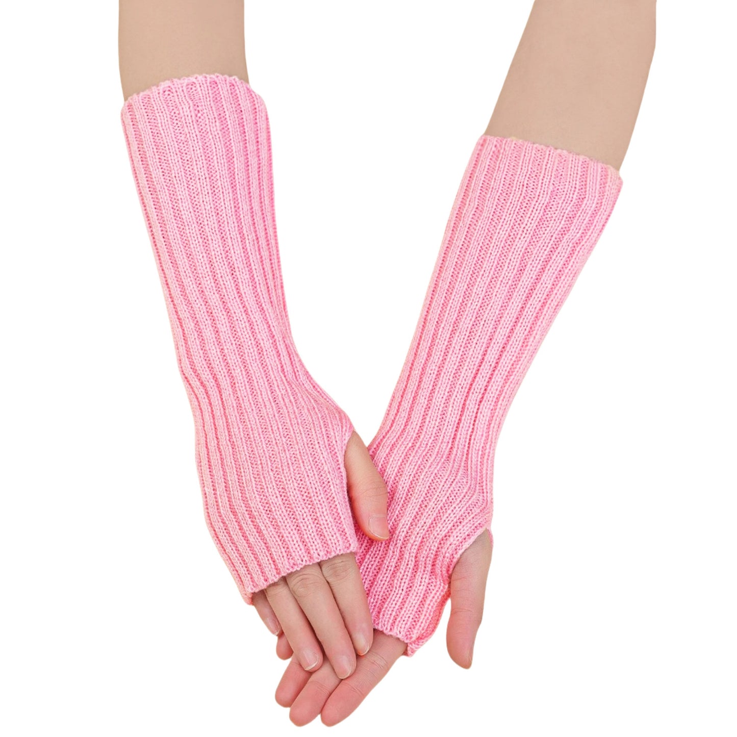 Women's & Men's Striped Wool Oversleeve Mid-length Knitted Warm Gloves