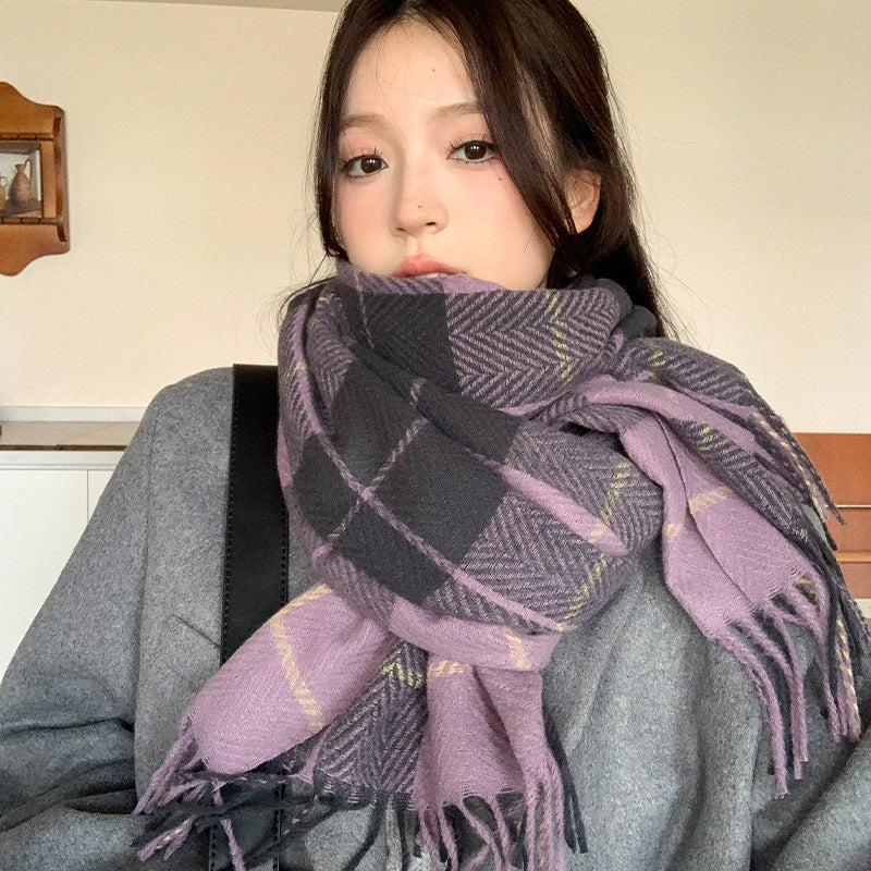 Women's Winter Classic Plaid Casual Fashion Shawl Scarfs