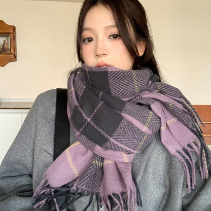 Women's Winter Classic Plaid Casual Fashion Shawl Scarfs