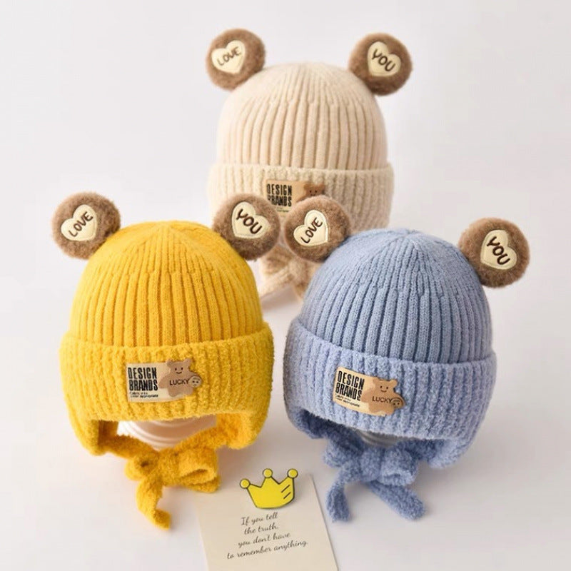 Hat Cute Boy Little Wool Thickened Kids' Headwear