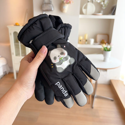 Cute Panda Windproof Riding Ski Outdoor Gloves