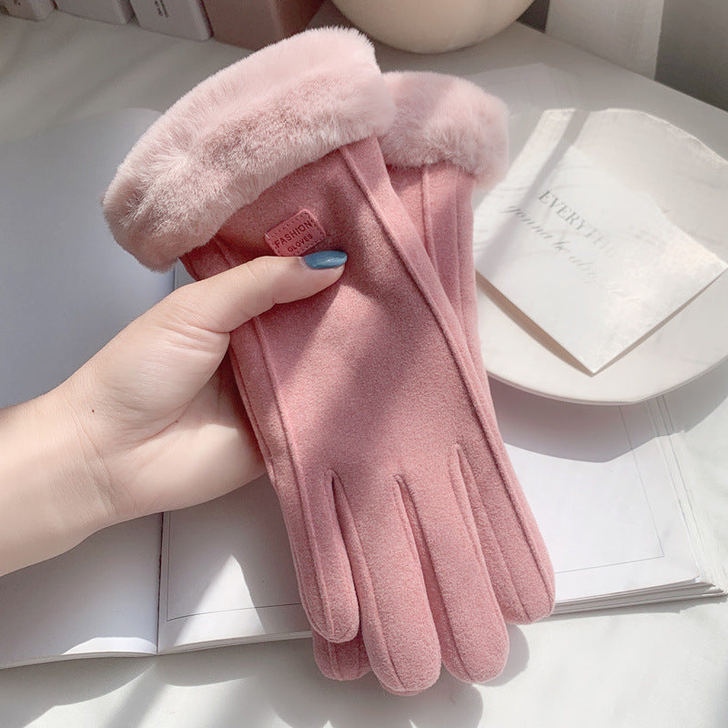 Women's Lined Padded Warm Keeping Touch Screen Driving Gloves