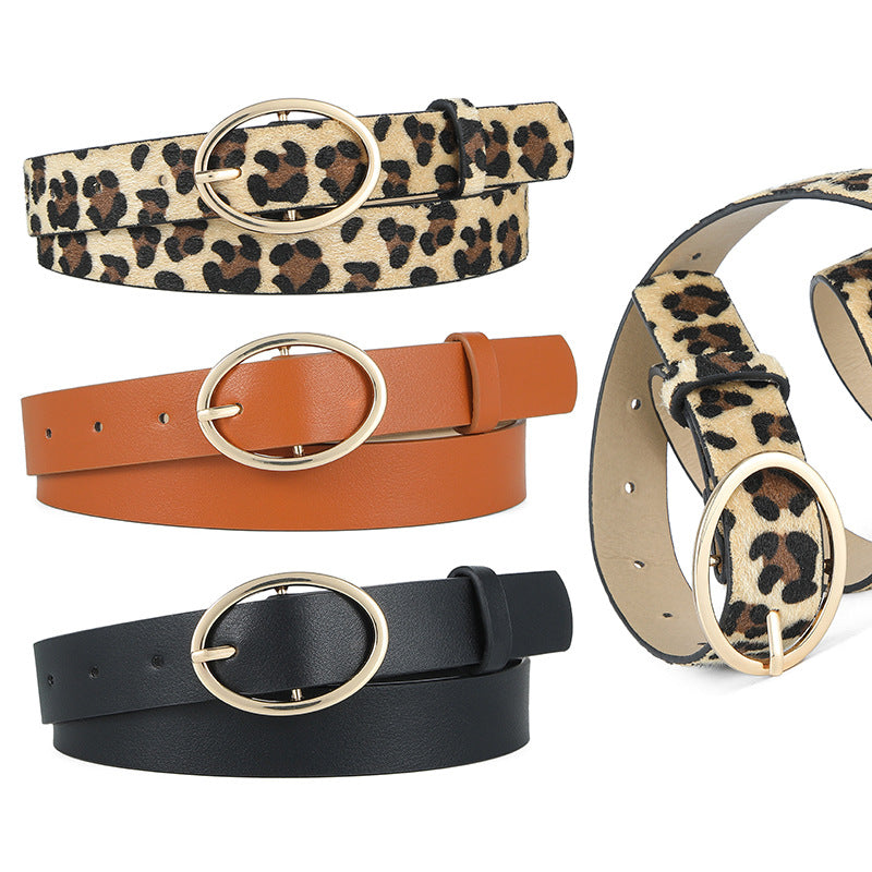 Women's Pin Buckle Leopard Print High-grade Versatile Belts