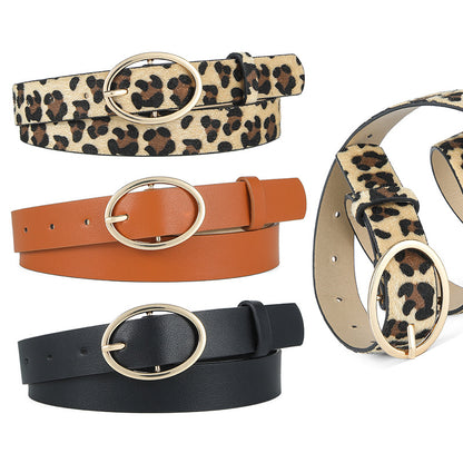 Women's Pin Buckle Leopard Print High-grade Versatile Belts