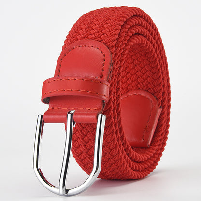 Women's & Men's Woven Stretch Casual Alloy Pin Buckle Belts