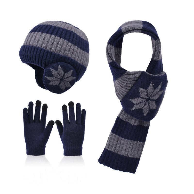 Children's Boys Winter Thermal Knitting Woolen Fleece-lined Gloves