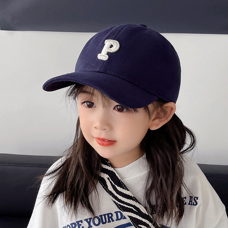 P Letter Sun Protection Hat Thin Kids' Headwear