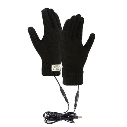 Men's Charging Heating Touch Screen Wool Fleece-lined Thickened Gloves