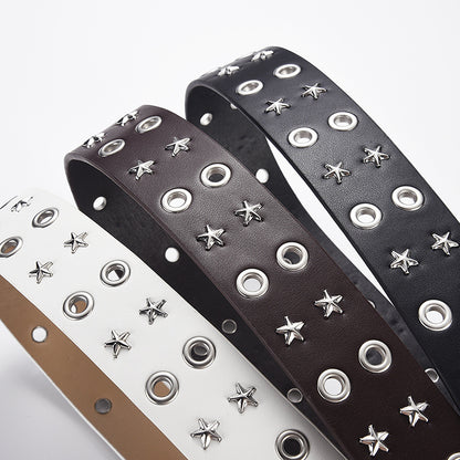 Star Double Row Air Hole Punk Belts