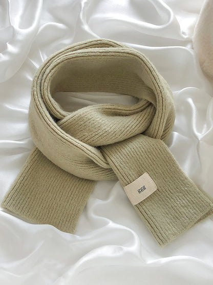 Macron Color Gentle Furry Knitted Solid Scarfs