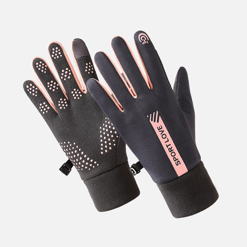 Women's & Men's Winter Fleece-lined Thermal Windproof Touch Screen Outdoor Cycling Gloves