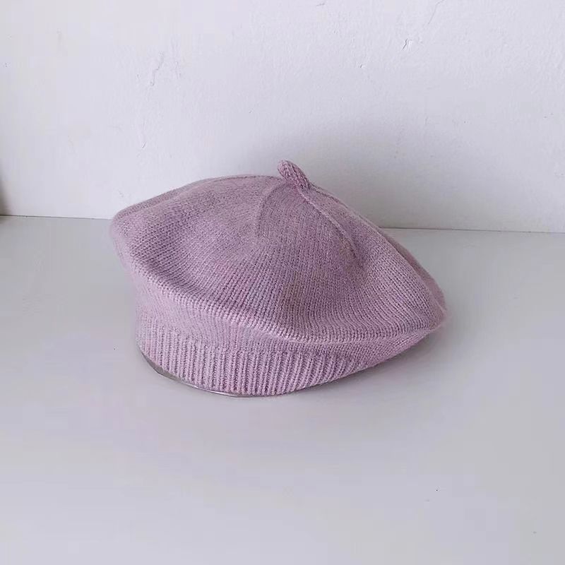 Thin Beret Boys Woolen Knitted Solid Color Kids' Headwear