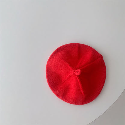 Beret Thin Breathable Western Style Knitted Kids' Headwear