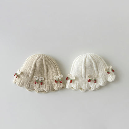 Hat Cute Small Cherry Thickened Keep Kids' Headwear