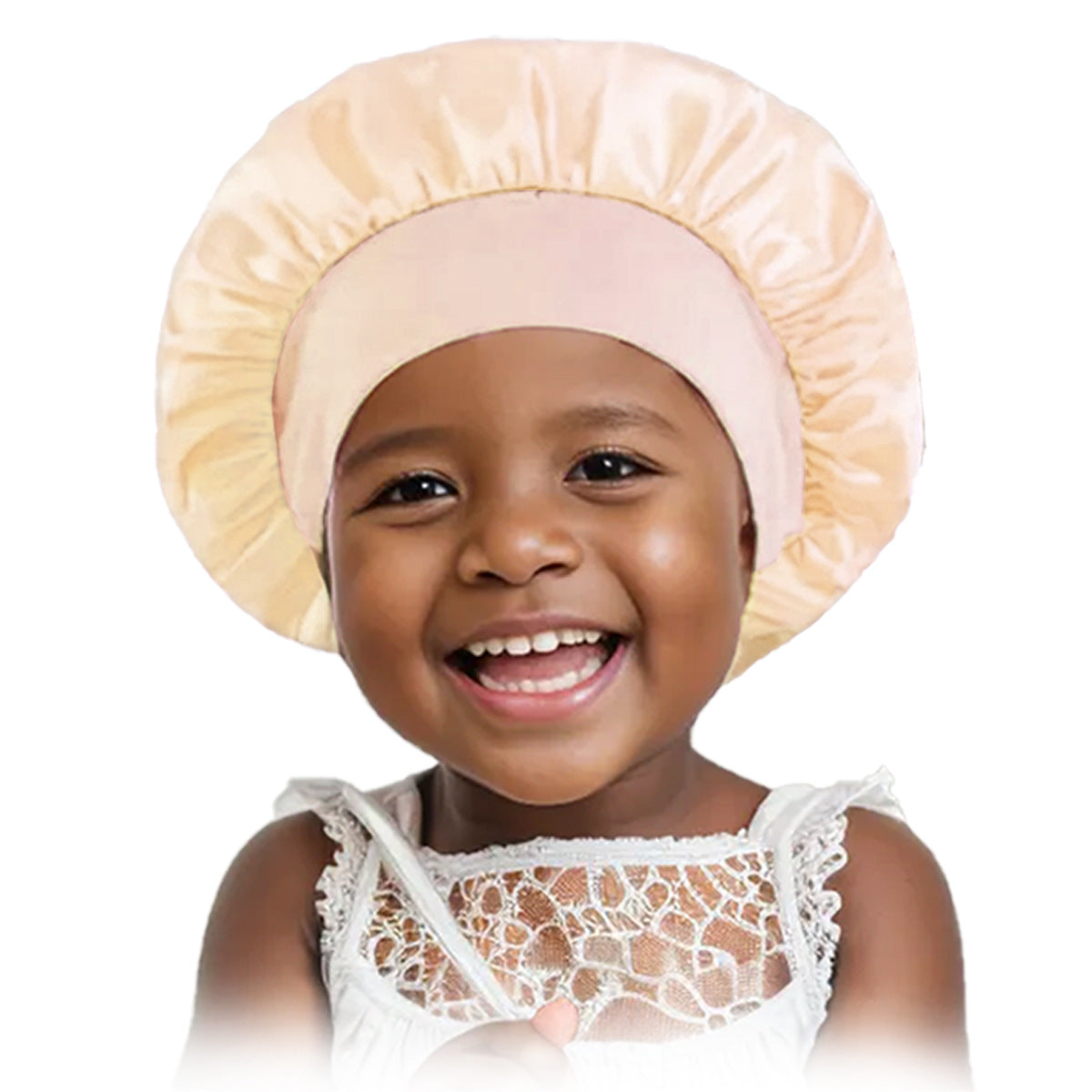 Children's Color Wide-brimmed Stretch Satin Nightcap Fashion Hair Care Kids' Headwear