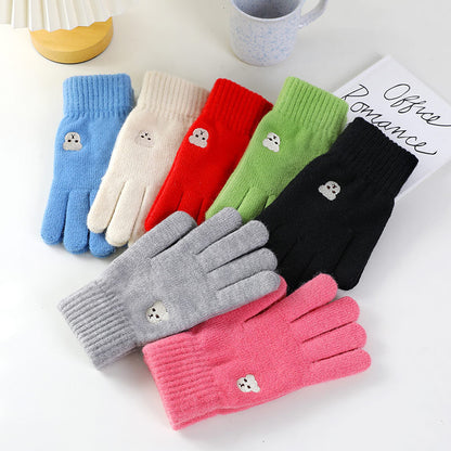 Women's Wool Winter Thickened Warm Cute Versatile Gloves