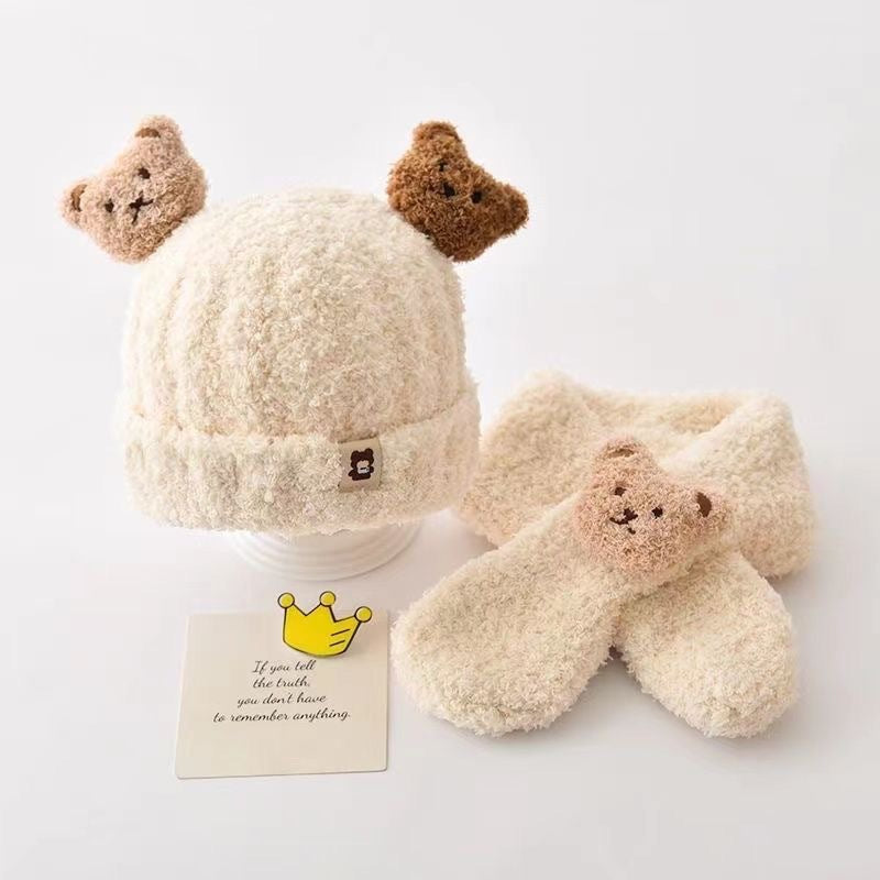 Children's Hat Cute Super Ear Protection Integrated Woolen Kids' Headwear