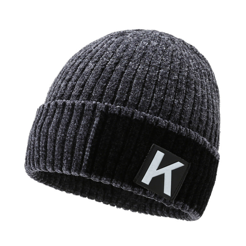 Men's Woolen Winter Fleece-lined Warm Knitted Hat Cycling Hats & Caps