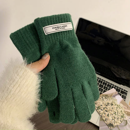 Women's Korean Minority Simple Solid Color Sweet Girly Gloves