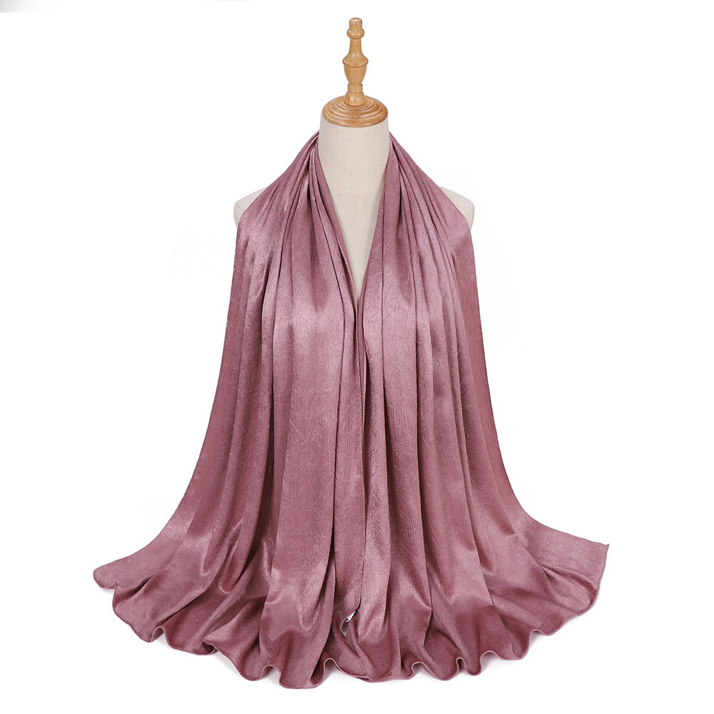 Women's Malaysia Silky Satin Shawl Toe Headscarf Scarfs