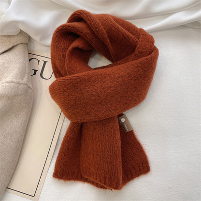 Color Korean Style White Soft Knitted Scarfs