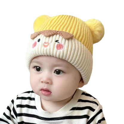 Cartoon Thermal Fur Ball Woolen Boys Kids' Headwear