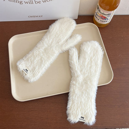 Knitted Warm Korean Style Plush Comfortable Breathable Personality Gloves