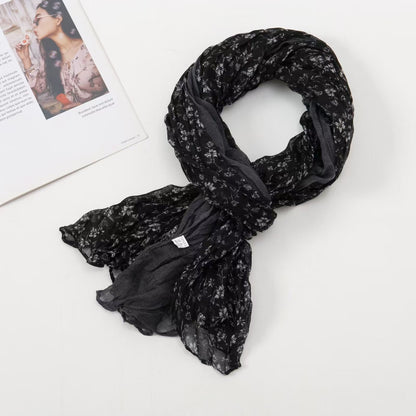 Women's Twist Pleated Simple Korean Floral Shawl Scarfs