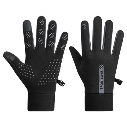 Women's & Men's Wind Cold Fleece-lined Warm Touch Screen Cycling Gloves