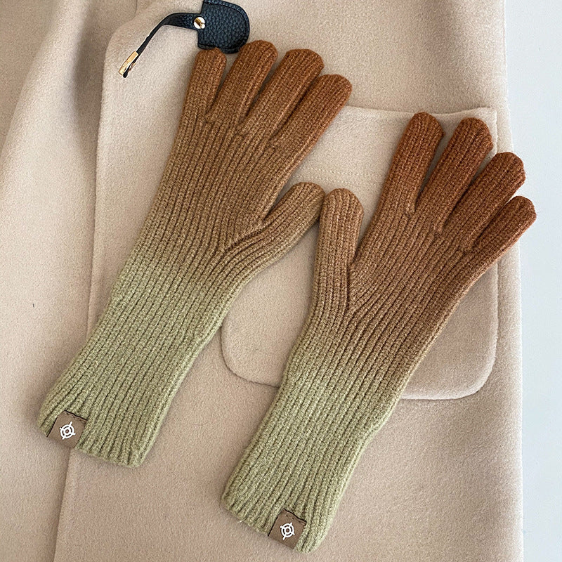 Color Open Finger Touch Screen Winter Gloves