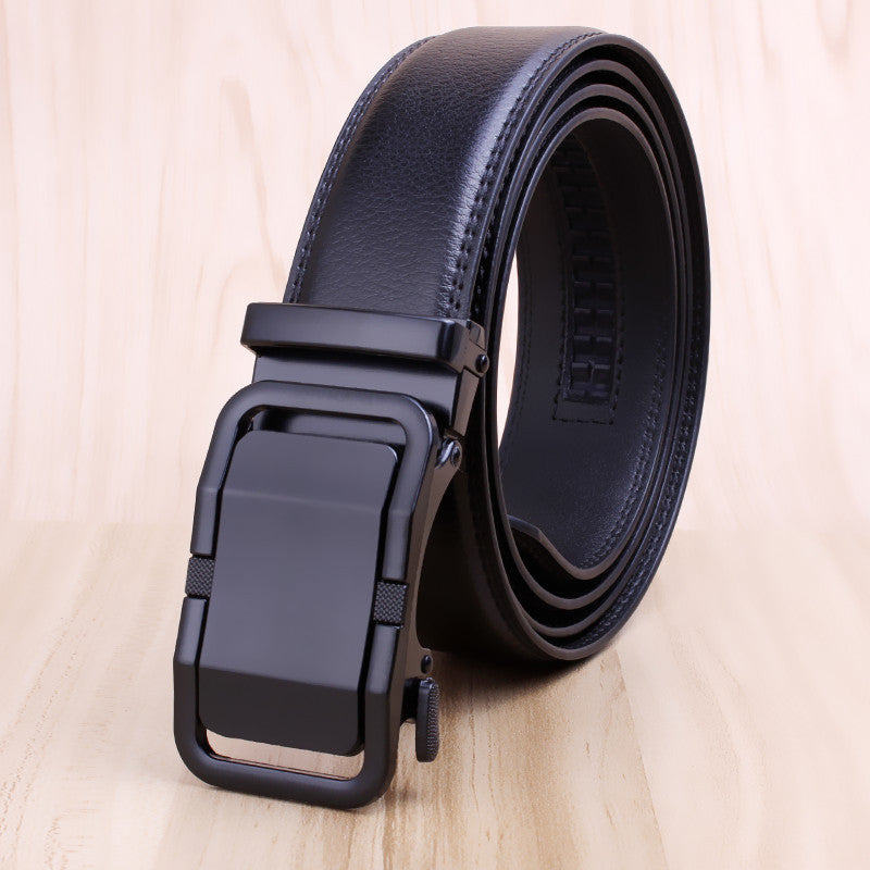 Men's Leather Automatic Buckle Cowhide Business Pant Belts