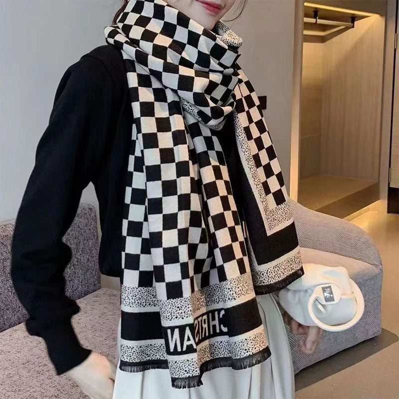 Women's Letter Artificial Cashmere Korean Warm Shawl Scarfs