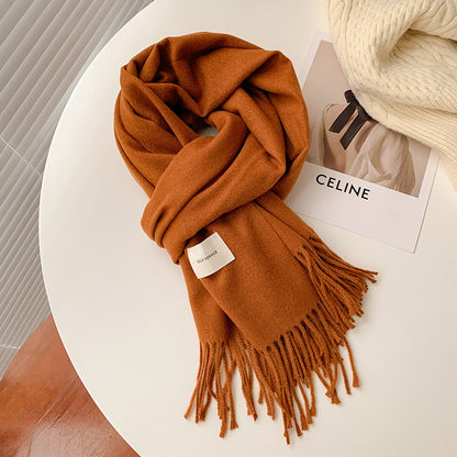 Women's Color High Quality Korean Style Thick Thermal Scarfs