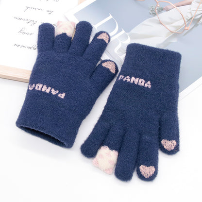 Women's Korean Minority Simple Solid Color Sweet Girly Gloves