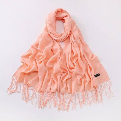 Imitation Cashmere Solid Color Long Warm Scarfs