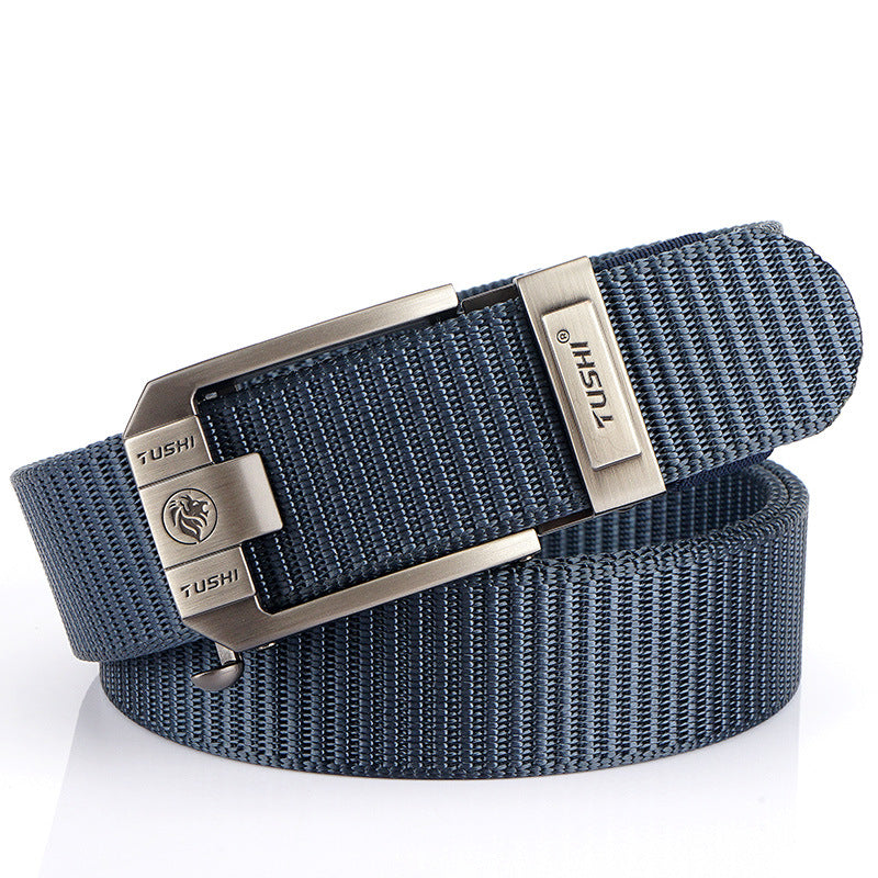 Toothless Automatic Buckle Woven Thick Nylon Canvas Belts