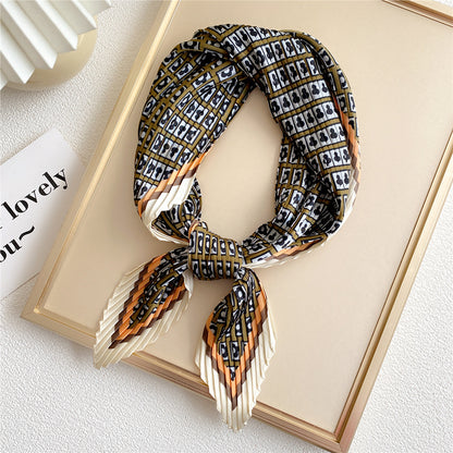 Women's Small Square Towel Versatile Decorative Silk Scarfs