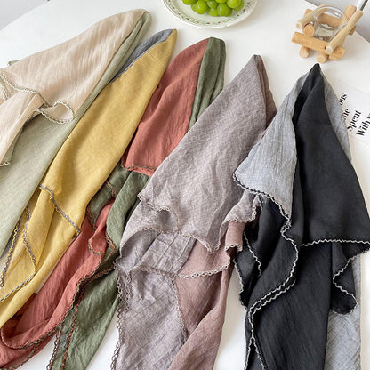 Women's Color Matching Cotton Linen For Korean Scarfs