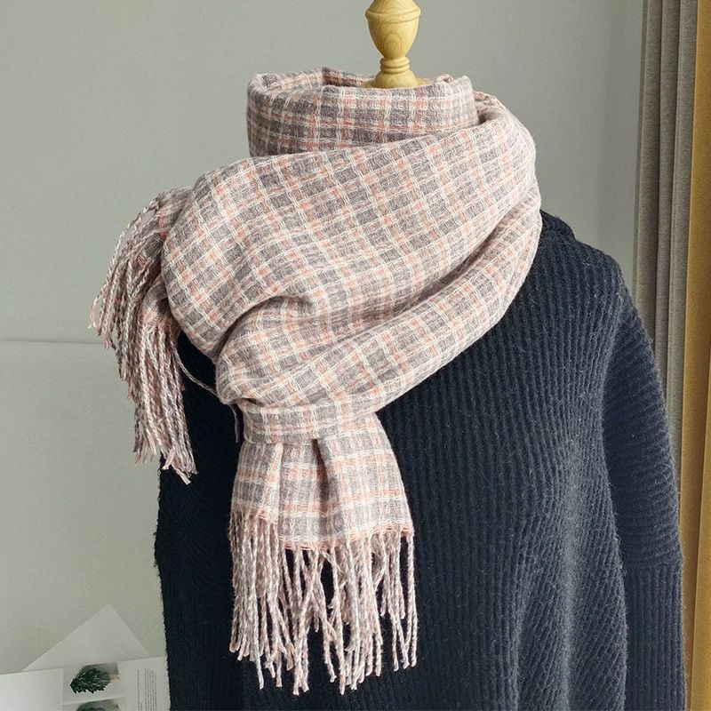 Women's & Men's Korean Style Winter Cashmere Vintage Plaid Scarfs