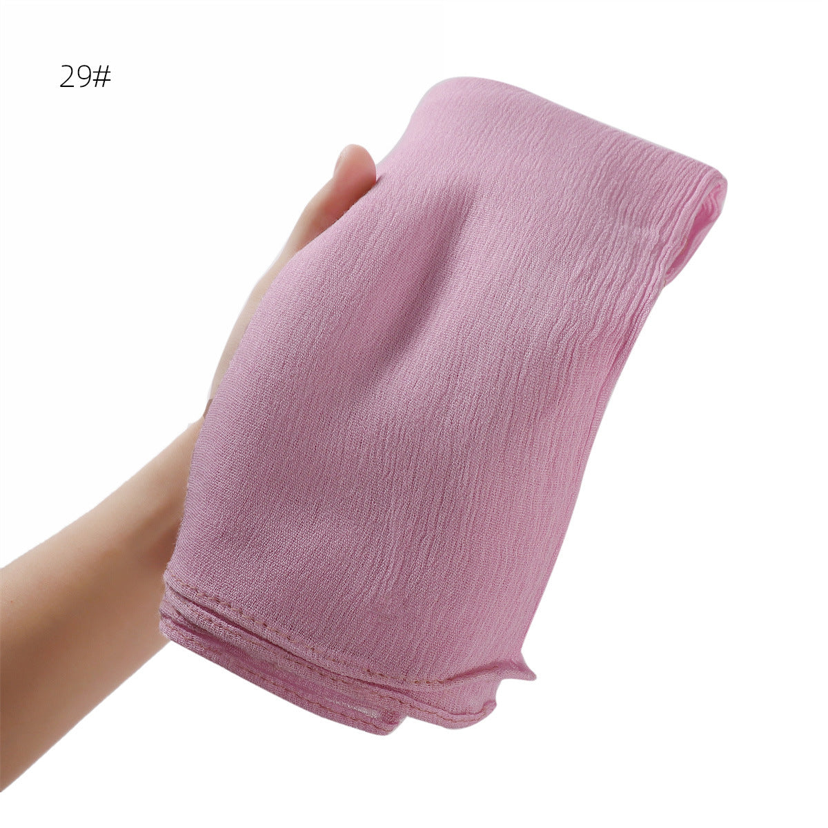 Solid Color Curling Pleated Rayon Fine Scarfs