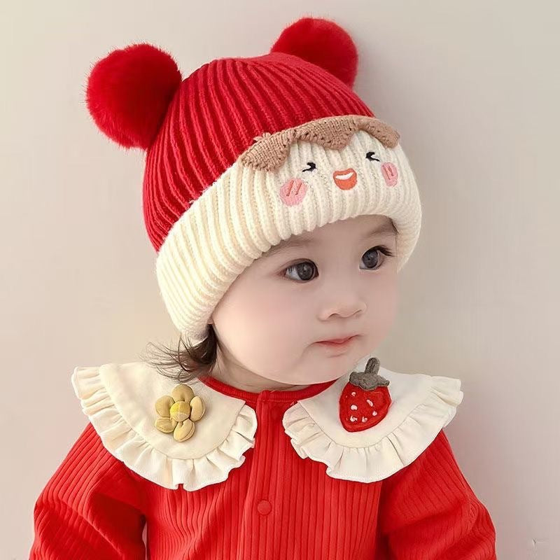 Hat Warm Cold Protection Comfortable Double Ball Kids' Headwear