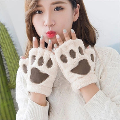 Cartoon Fleece-lined Thick Windproof Warm Leisure Gloves