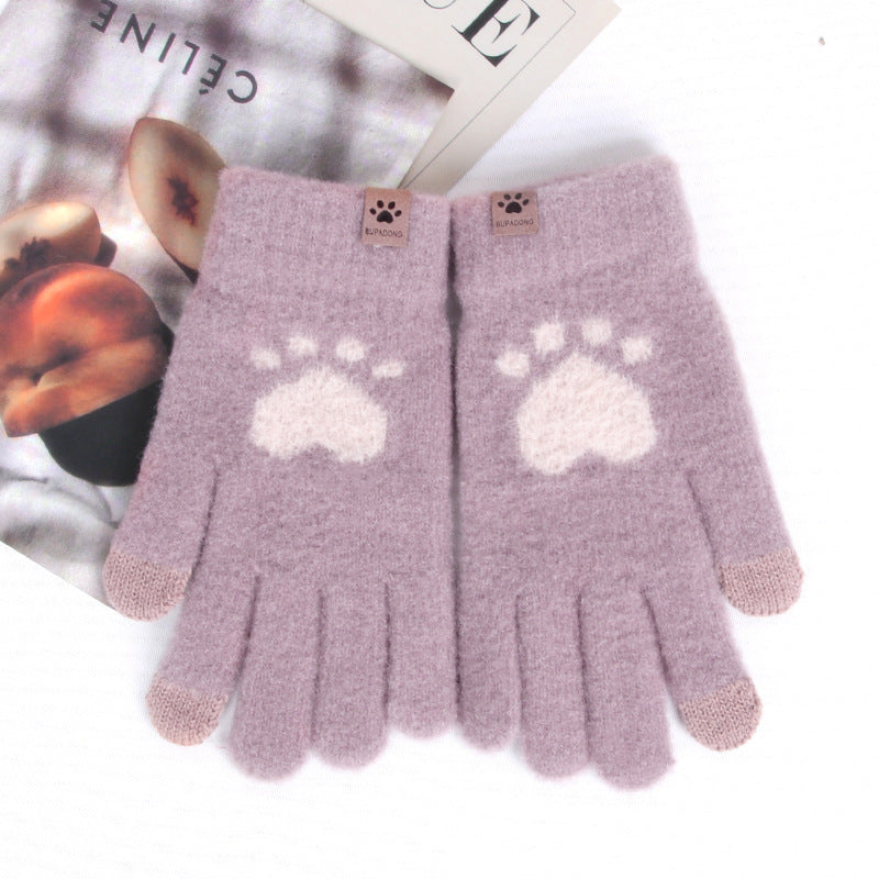 Women's Korean Minority Simple Solid Color Sweet Girly Gloves