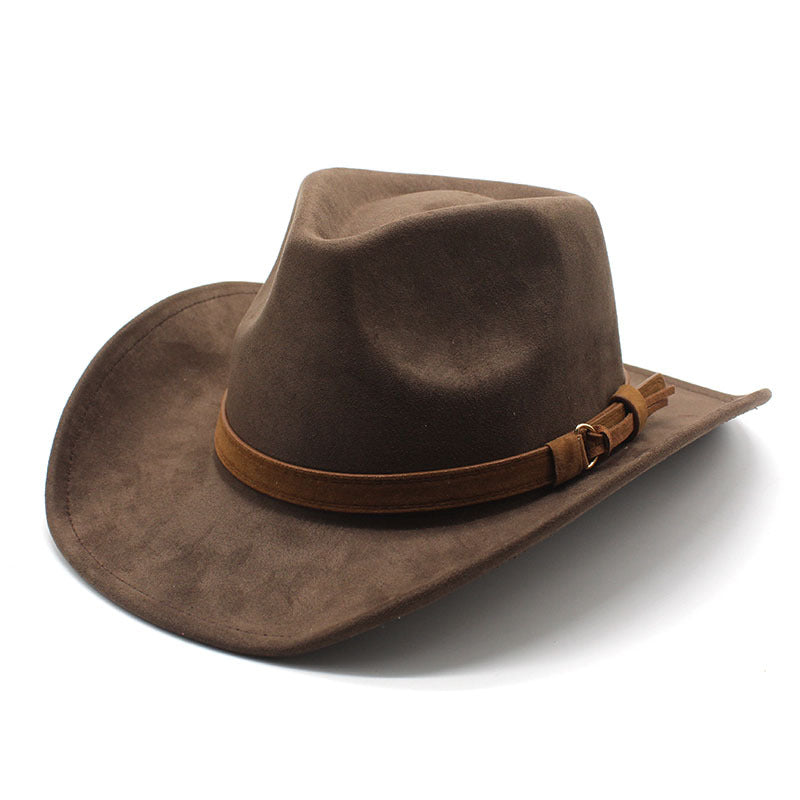 Women's & Men's Woolen Hat Suede Western Denim Top Hats & Caps