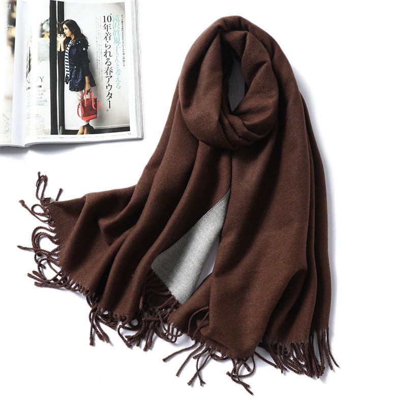 Women's & Men's Cashmere Winter Thickened Warm Double-sided Two-color Scarfs